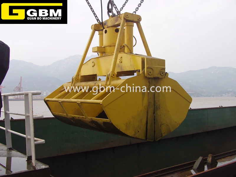 Electric hydraulic clamshell crane grab for ship crane