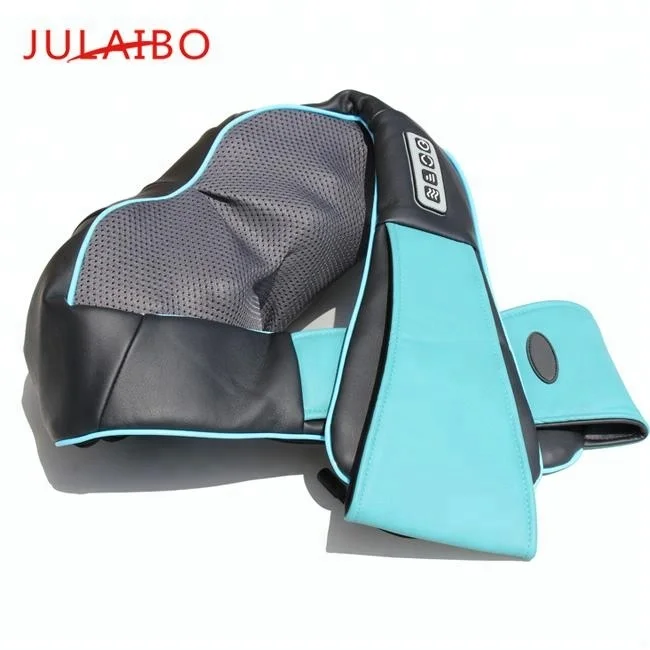 Hotselling new style shiatsu kneading neck and shoulder massage belt neck massager blue and black  with dust bag