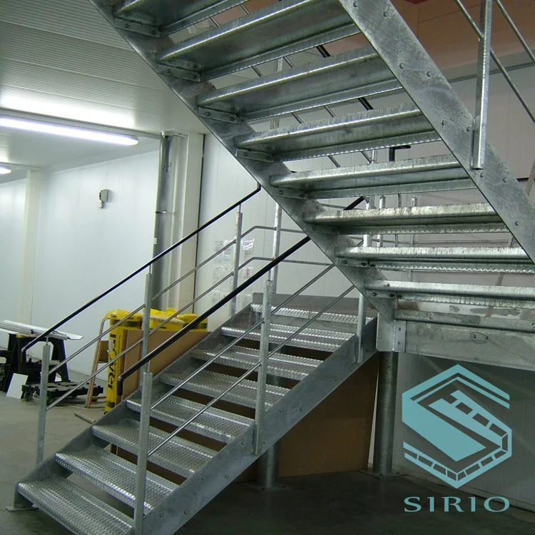 Outdoor galvanized steel stairs design metal  steps staircase treads exterior stair railing design