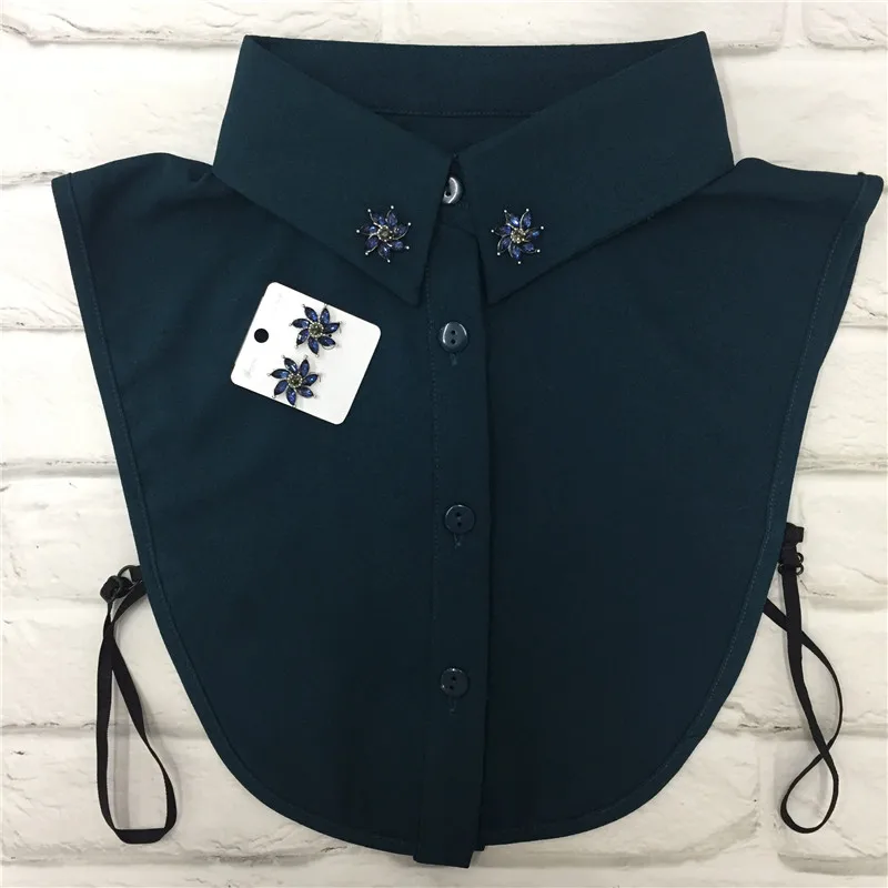 Casual Detachable Collars False Collar Lapel Blouse Top Women Clothes Accessories Shirt Fake Collar and earring