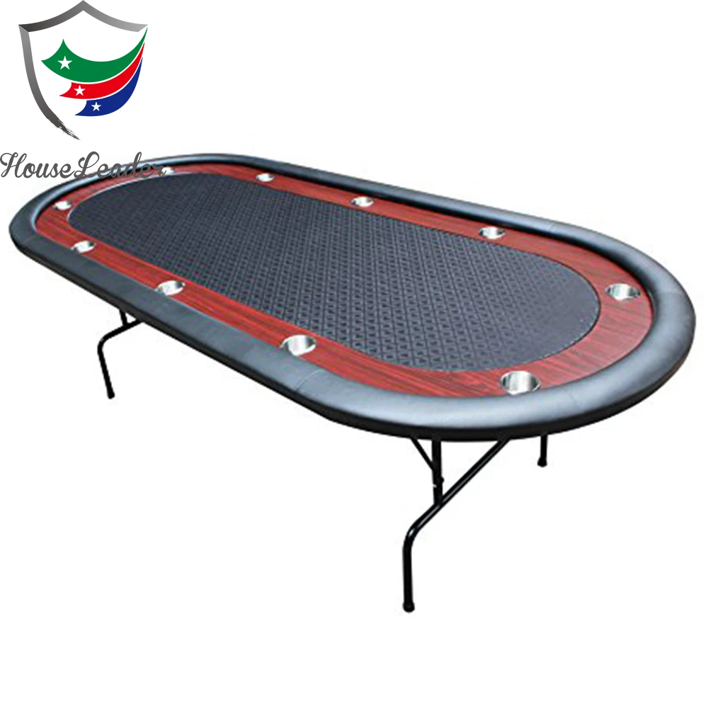 
96 inch Professional Casino Oval Custom Folding Cheap Poker Table with Racetrack and Cup Holders 