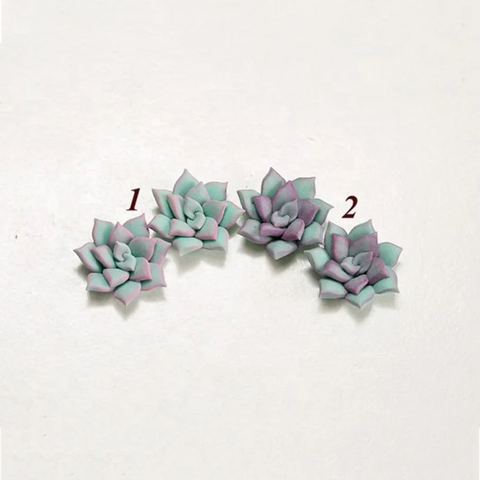 
Mint Succulent Earring Succulent Stud Earring Monogram 
