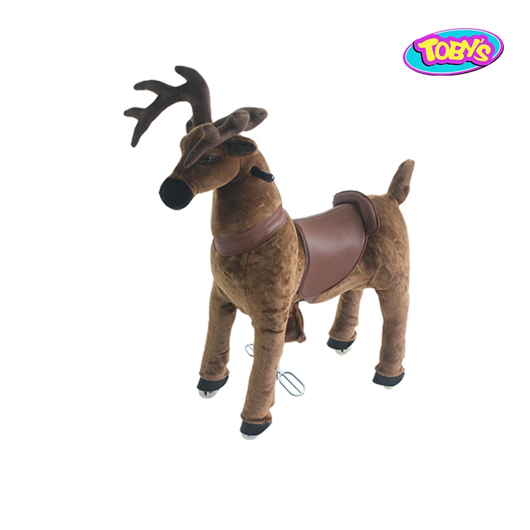 Soft Furs Horse Equipment Riding Life Size Mechanical Horse Metal Rocking Animal