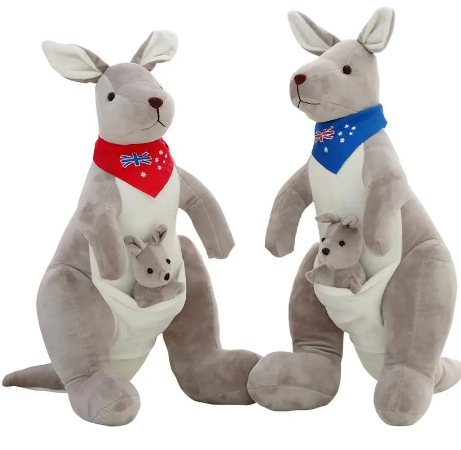 Гигантская плюшевая розовая мягкая игрушка-кенгуру большая