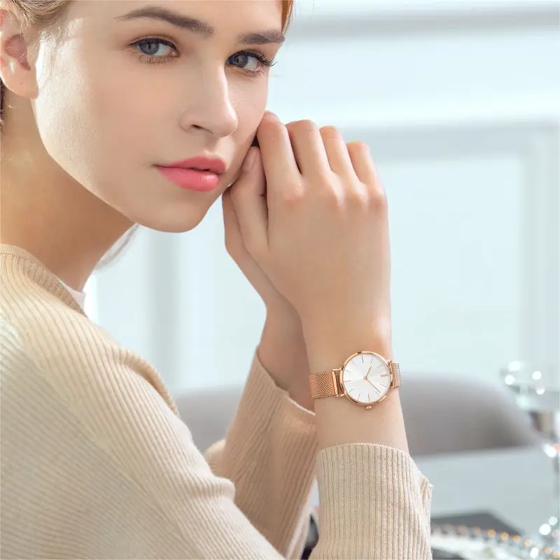 low moq custom logo watch relojes para dama japan movement sapphire glass women wristwatch rose gold watches ladies