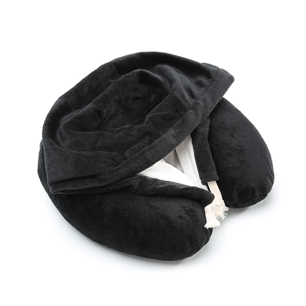 Excellent Travel Accessories Sleeping Travel Camping Airplane Hood Memory Foam Neck Hoody Pillow With Hood