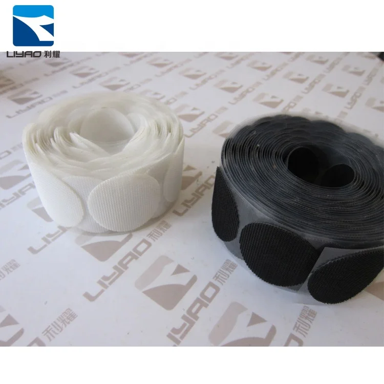 House Fitting Accessory White Self Adhesive Round Indoor Hooks And Loop Tape/ Coins/ Dot