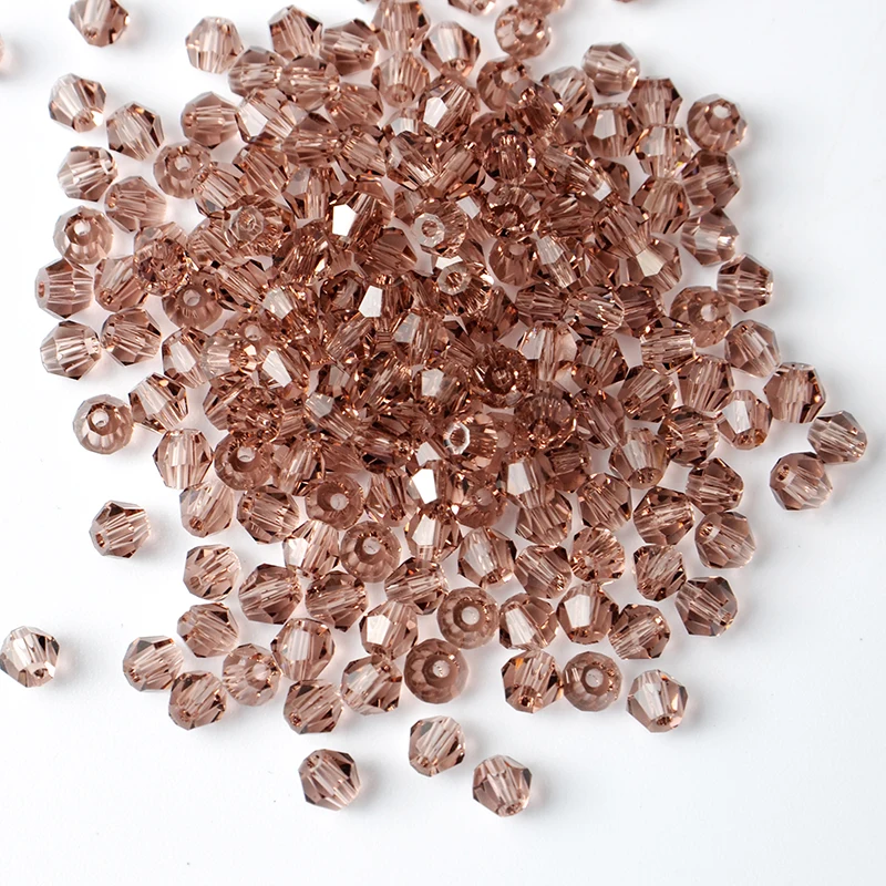 DIY 4mm Loose Beads Faceted Bicone Crystal Glass Beads for Bracelets with Line or Bag Beads for Jewelry Making