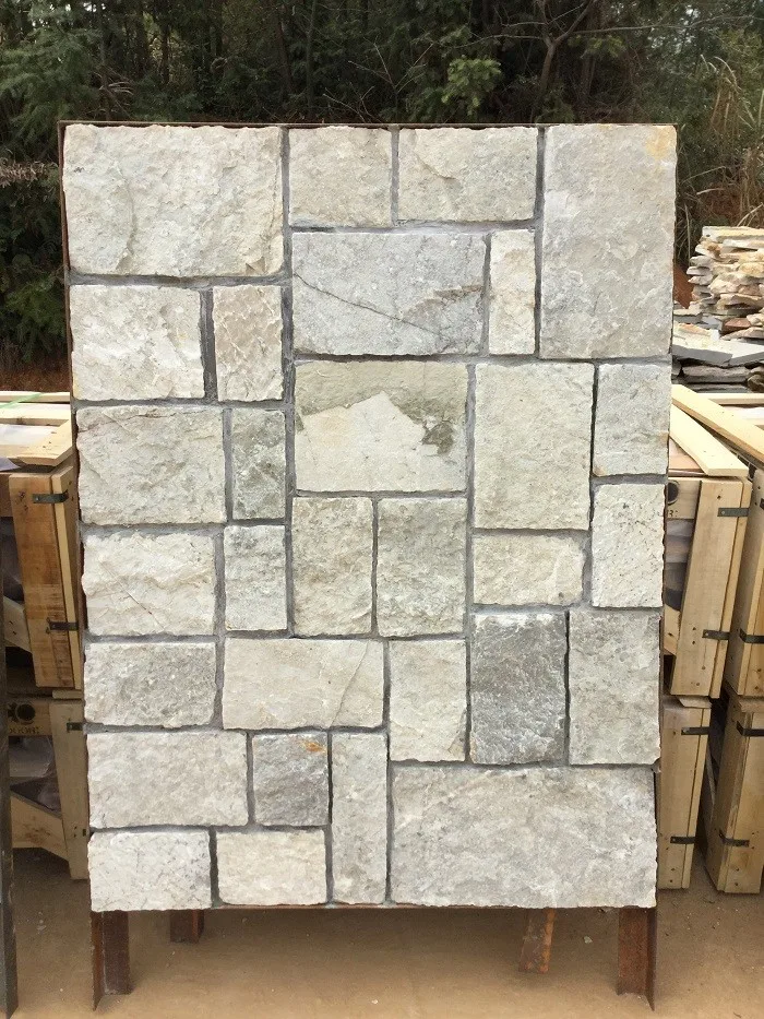 
Natural Gray Limestone Walling veneers Loose Stone Rectangular shape WRSV101 