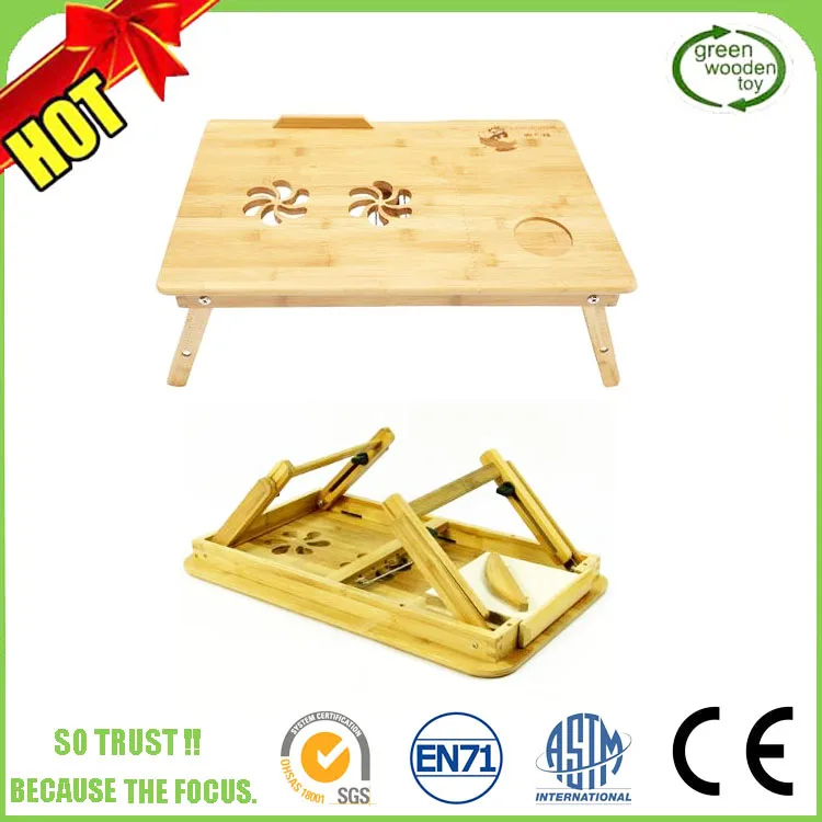 
Adjustable Expandable Bamboo Wood Laptop Stand 