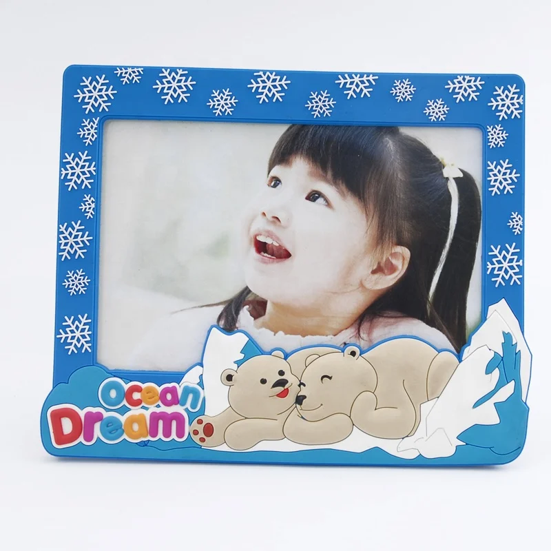 
Rubber design business gift 3d custom cartoon pvc magntic photo picture frames 