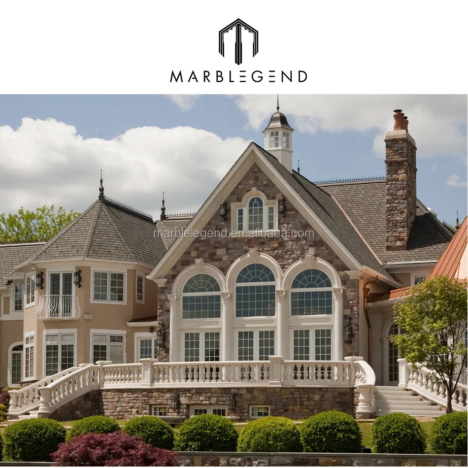 villa marble stone porch balcony railing designs