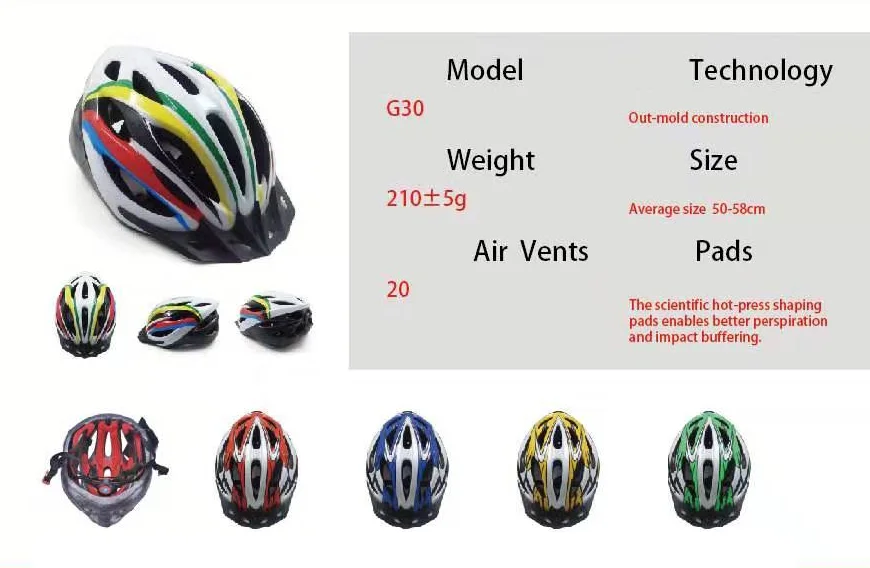 CE certificate 20 air vents adult cycling helmet adjustable size bicycle helmet