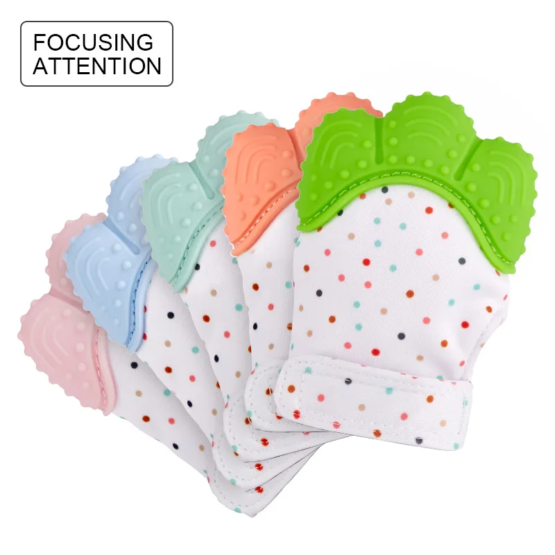Hot Selling BPA Free Non-toxic Silicone Baby Teething Mitten Glove Teether Toy