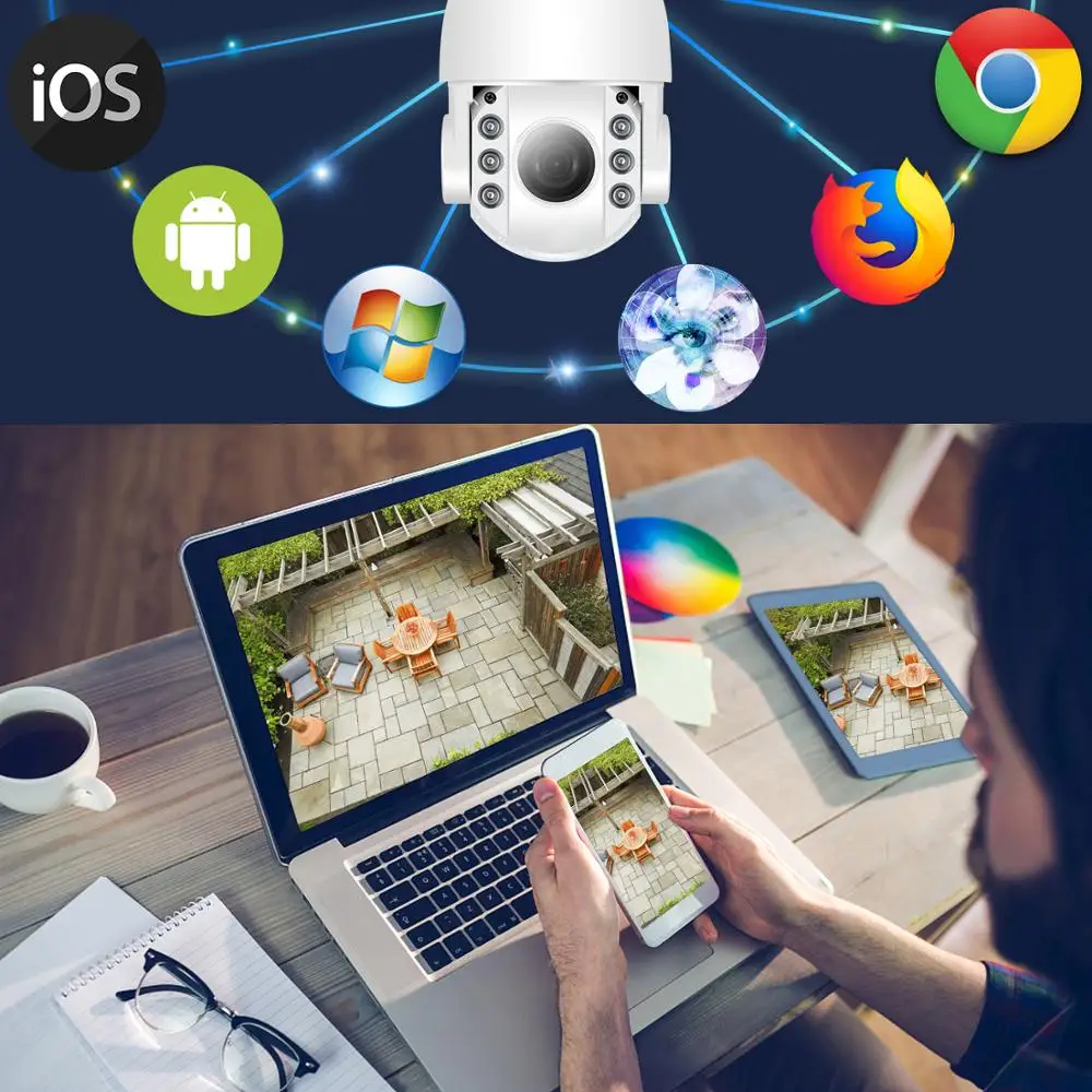 1080P 5x Auto Optical Zoom Mini PTZ IP Camera SONY Sensor IR Night Vision WiFi Camera 2-way Audio Outdoor Security Camera