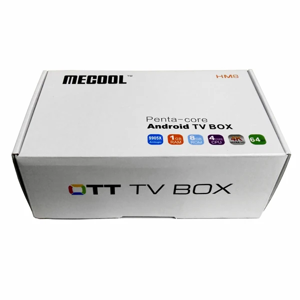 Factory of MECOOL HM8 4K digital set top box  android converter with Remote Controller hm8 smart tv box