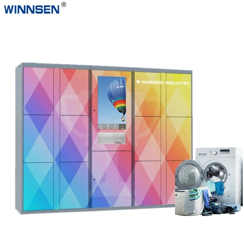 Popular sale self-help laundry locker dry cleaning online order management with remote door control and SMS function