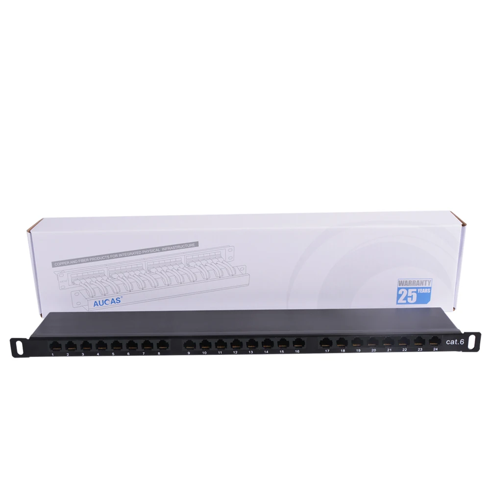  Сеть RJ45 UTP Cat 6 24 порта для монтажа в стойку 0.5U 19 дюймов IDC коммутационная
