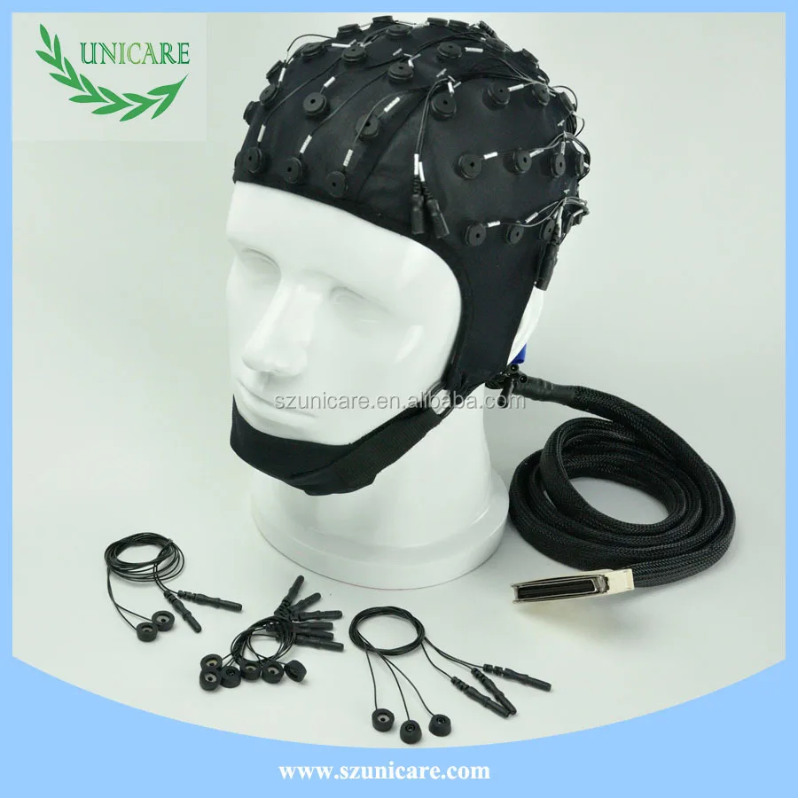 Black color professional EEG caps with electrodes from Unicare
