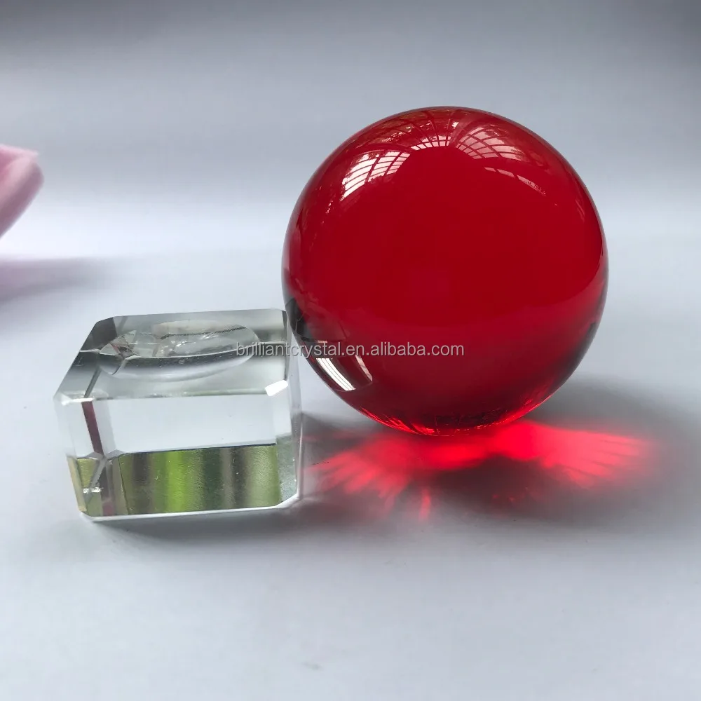 Brilliant crystal Red color 40mm(1.6 inch) Fengshui Crystal Ball Healing small ball