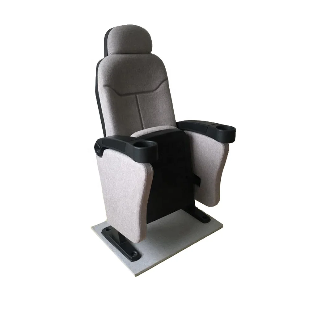 Floor mounted cheap plastic cover durable rocking theater seating tip up movie cinema chair DB9497