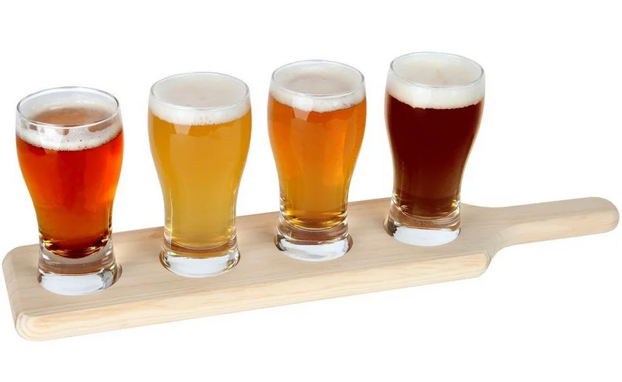 Customized size wooden shot glass drink holder tray