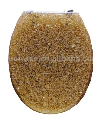 Glossy  glittery Sliver Golden polyresin toilet seat Glitter toilet seat