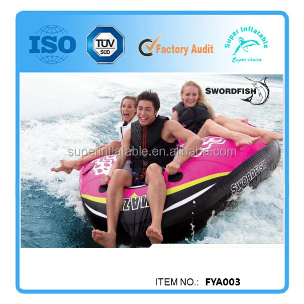 Super Inflatable Wave Boat Water Lake Towable Tube Tow 3 seater man Jet Ski