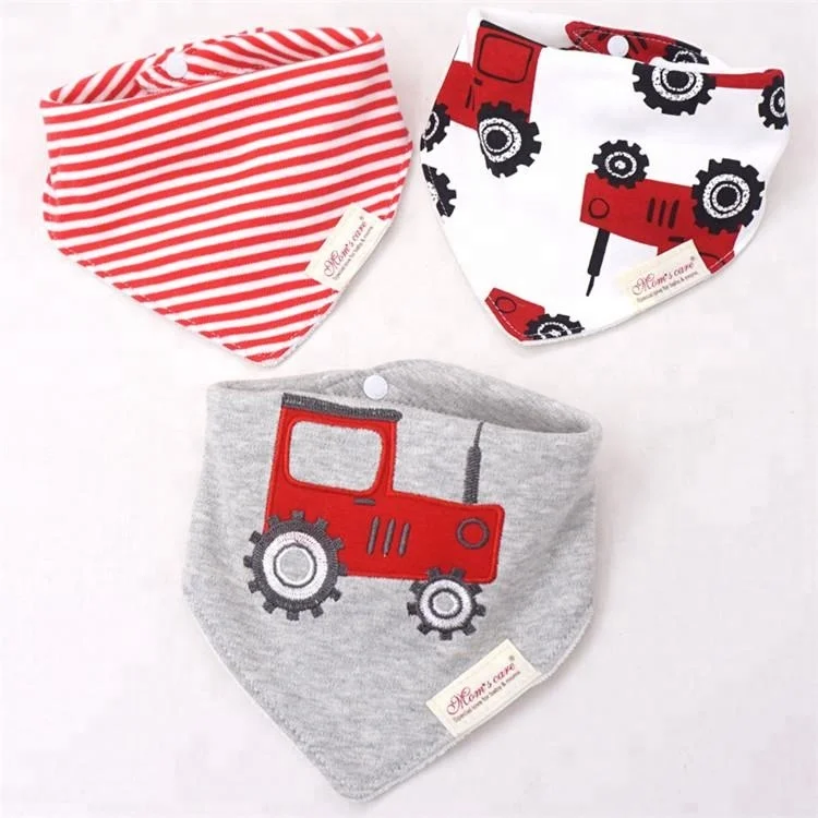 
Fashion design High Quality organic cotton baby bandana bib for Three loaded 