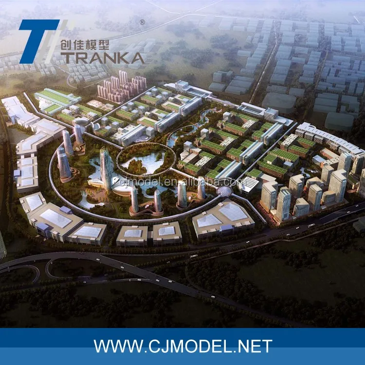 Computer render bird eye level view , architectural digital rendering from Tranka