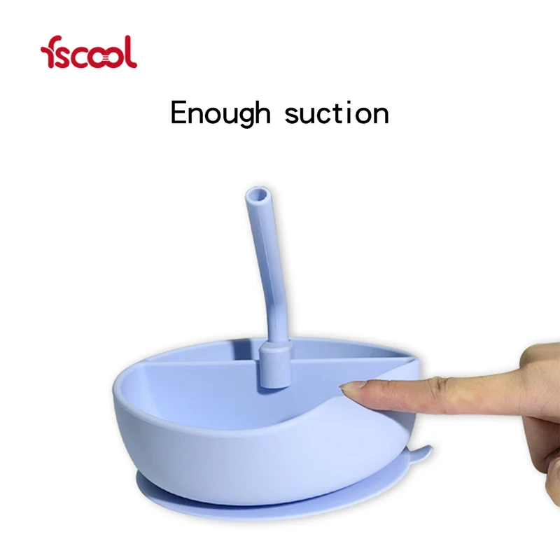 Custom  Eco-friendly Strong Suction Bowl Set Baby Feeding Kids Silicone Bowl