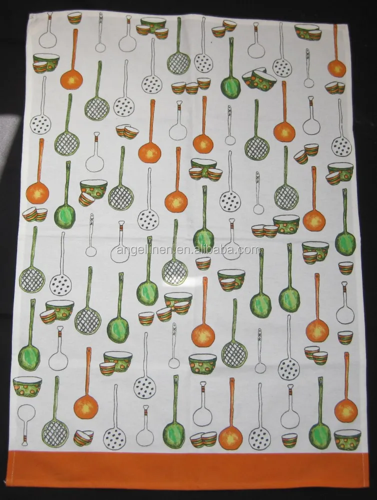 customized vintage/ kitchen linen/cotton tea towel in solid colors plain for wholesale with printing/embroidery
