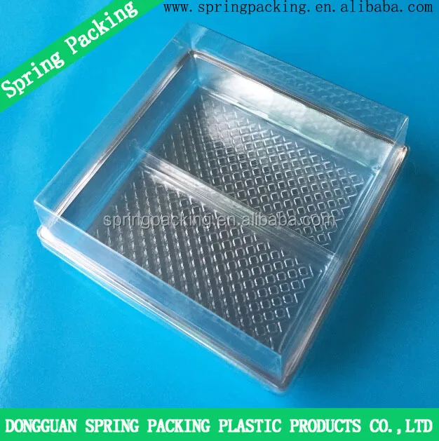 HACCP/ISO 22000 Factory Square Rround Dome Food Packaging Tray Container With Clear Lid Plastic Cake Boxes