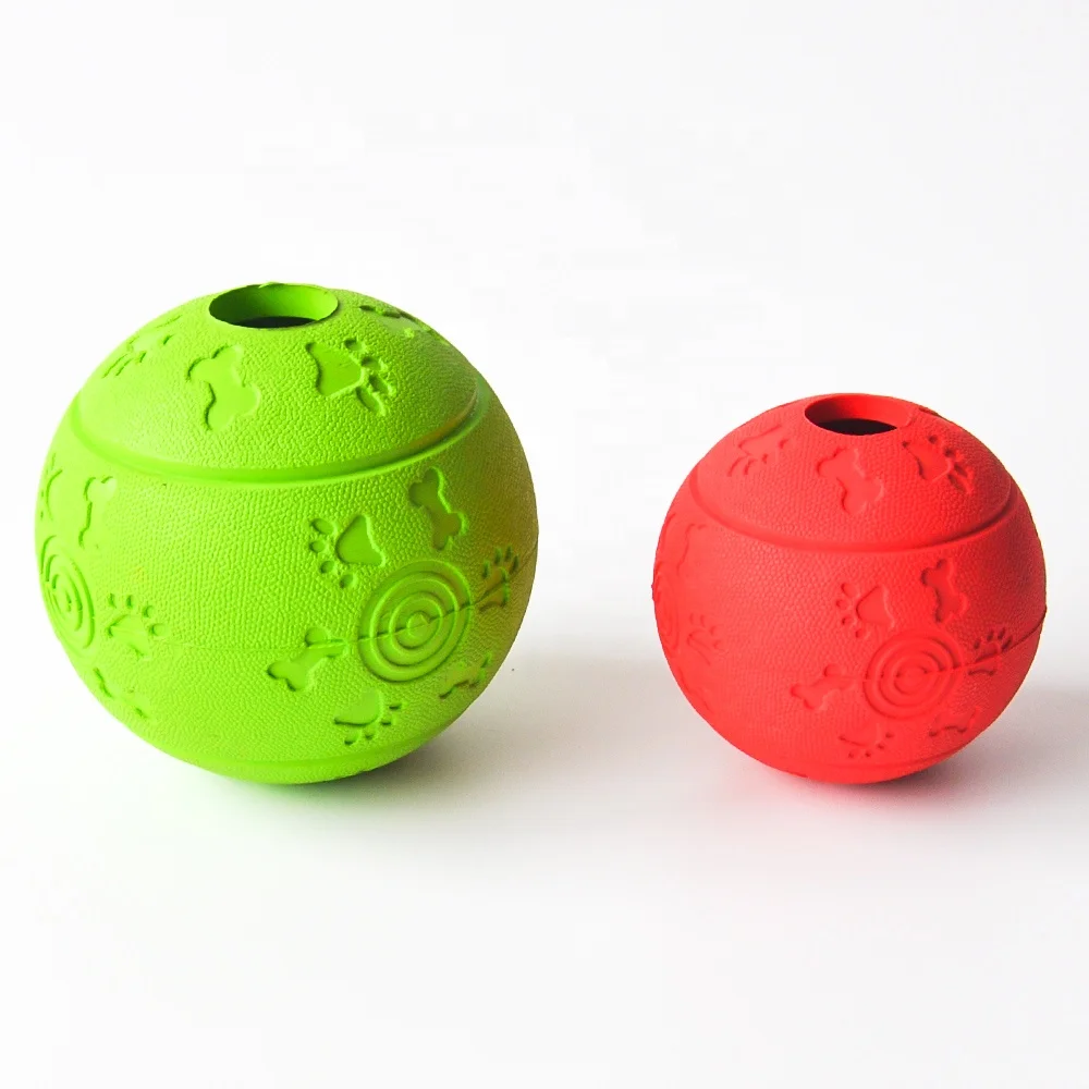 2019 Promotion Natural Rubber Treat Dispensing Dog Toy Ball Dog Pet Food Dispenser