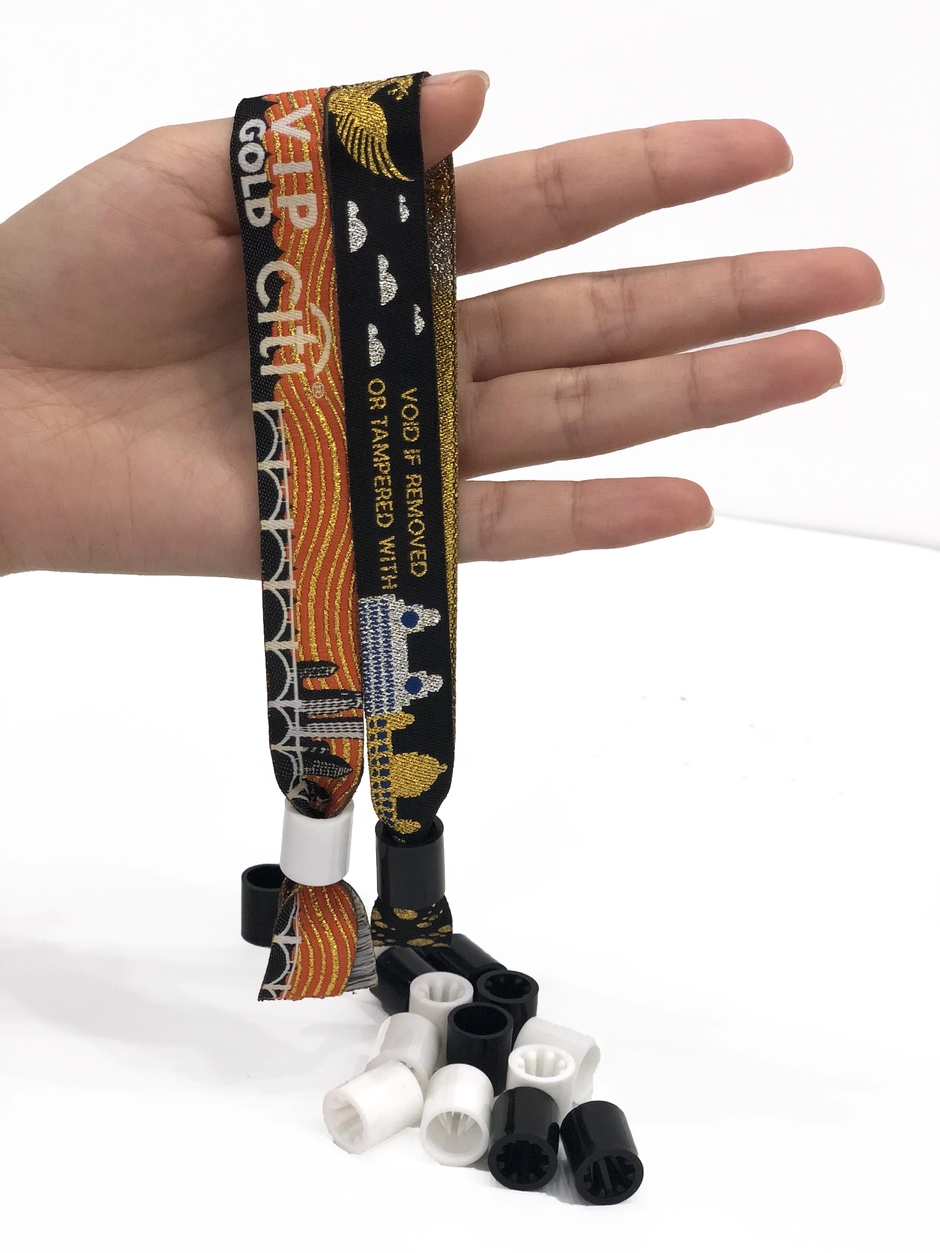 Custom logo printed promotional gifts polyester festival event fabric wrist band for party activity