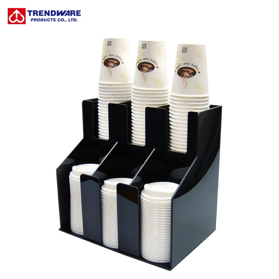 Countertop ABS Plastic Paper Cup & Lid Dispenser