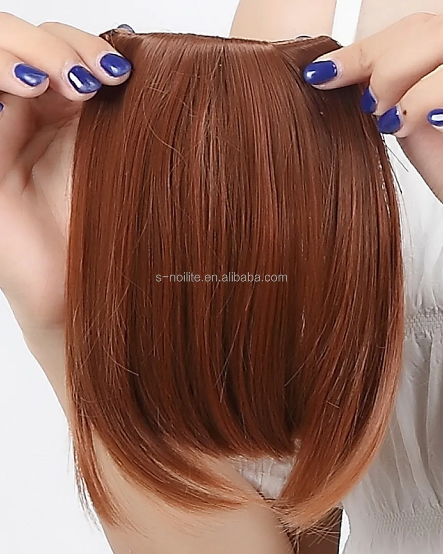 Synthetic hair bang with 2 clips Short Straight Black Side Bang for Women Hair Wig