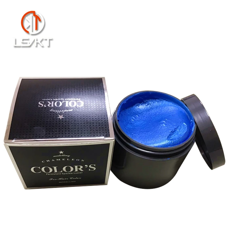 
Private label strong hold hair color wax with hair clay mix color salon strong hold water based vanilla pomade in 150g