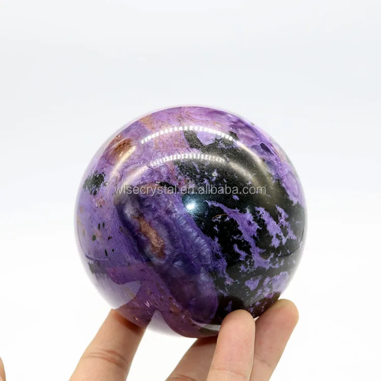
Rock stone healing crystal charoite ball Rare Noble gems 