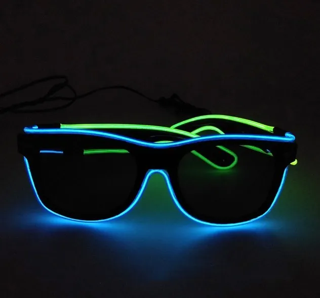 New double color rave light up El wire glasses flashing led sunglasses costumes for Bar, Party, Christmas