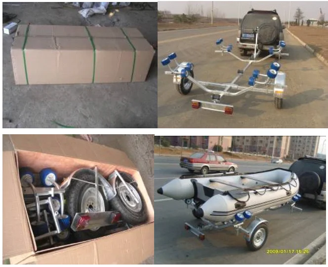 Hot Dipped Galvanized Folded Boat Trailer For Inflatable Boat