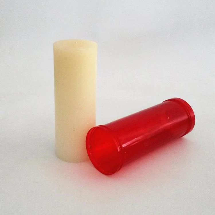 Red Color Cemetery Memeotial Wax Candles With Windproof