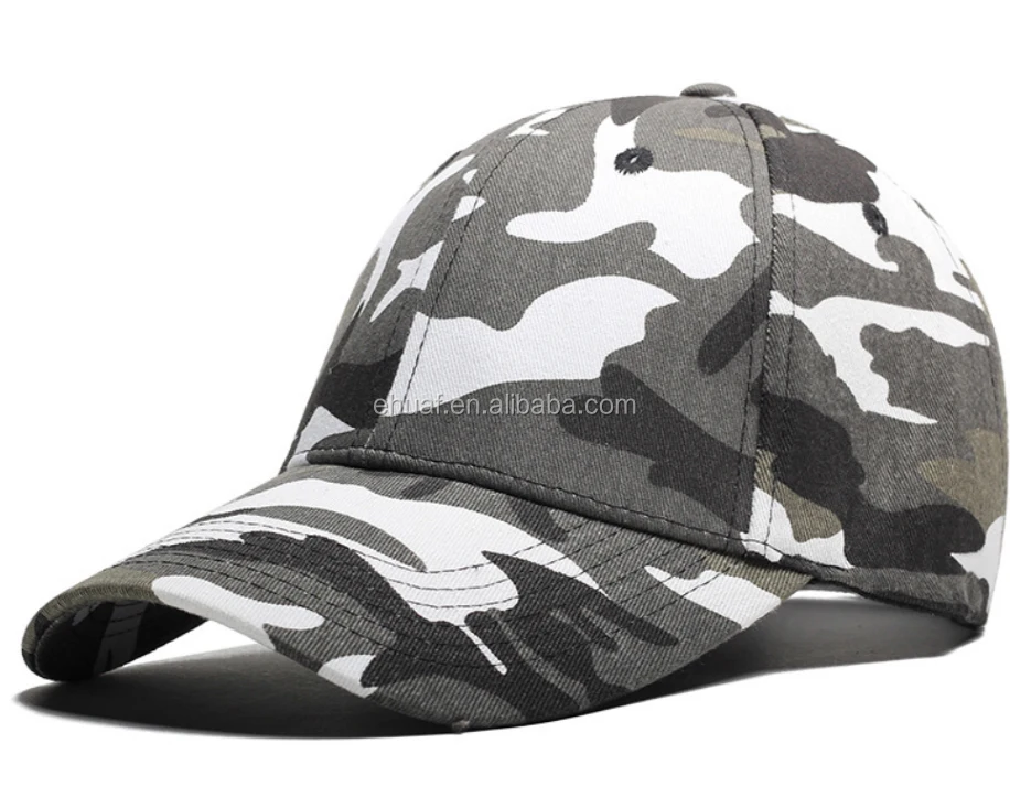 Classic old style cotton chino twill washed baseball camo cap