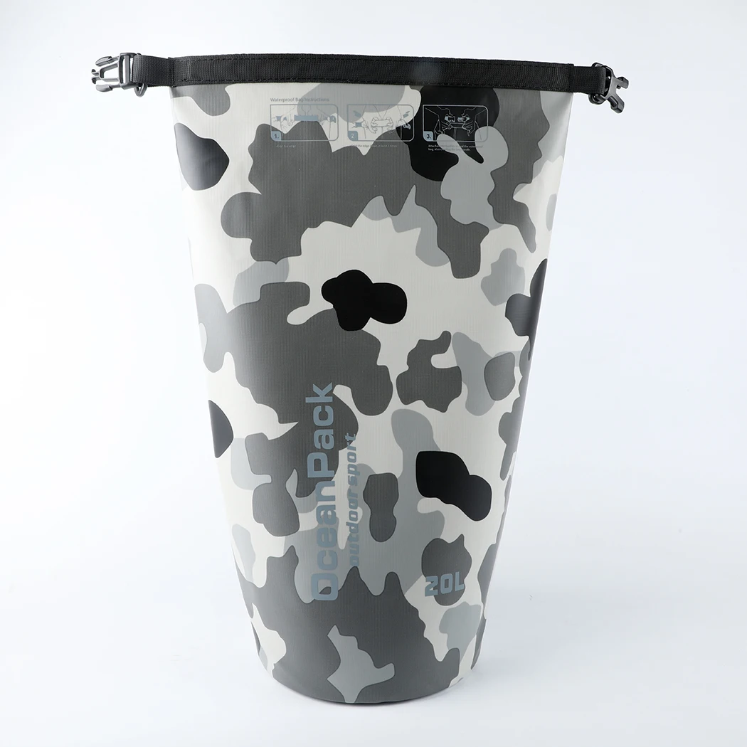 Manufacturer PVC Tarpaulin Ocean Pack Waterproof Dry Sack Camo Durable Camouflage Dry Bag