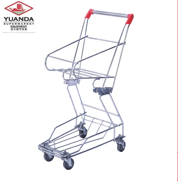 New design Canadian style cart double baskets shopping trolley