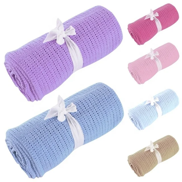Newborn Blankets Super Soft Cotton Crochet Summer 80*100cm Sleeping Bed Supplies Hole Wrap Air-conditioning Blanket For Baby