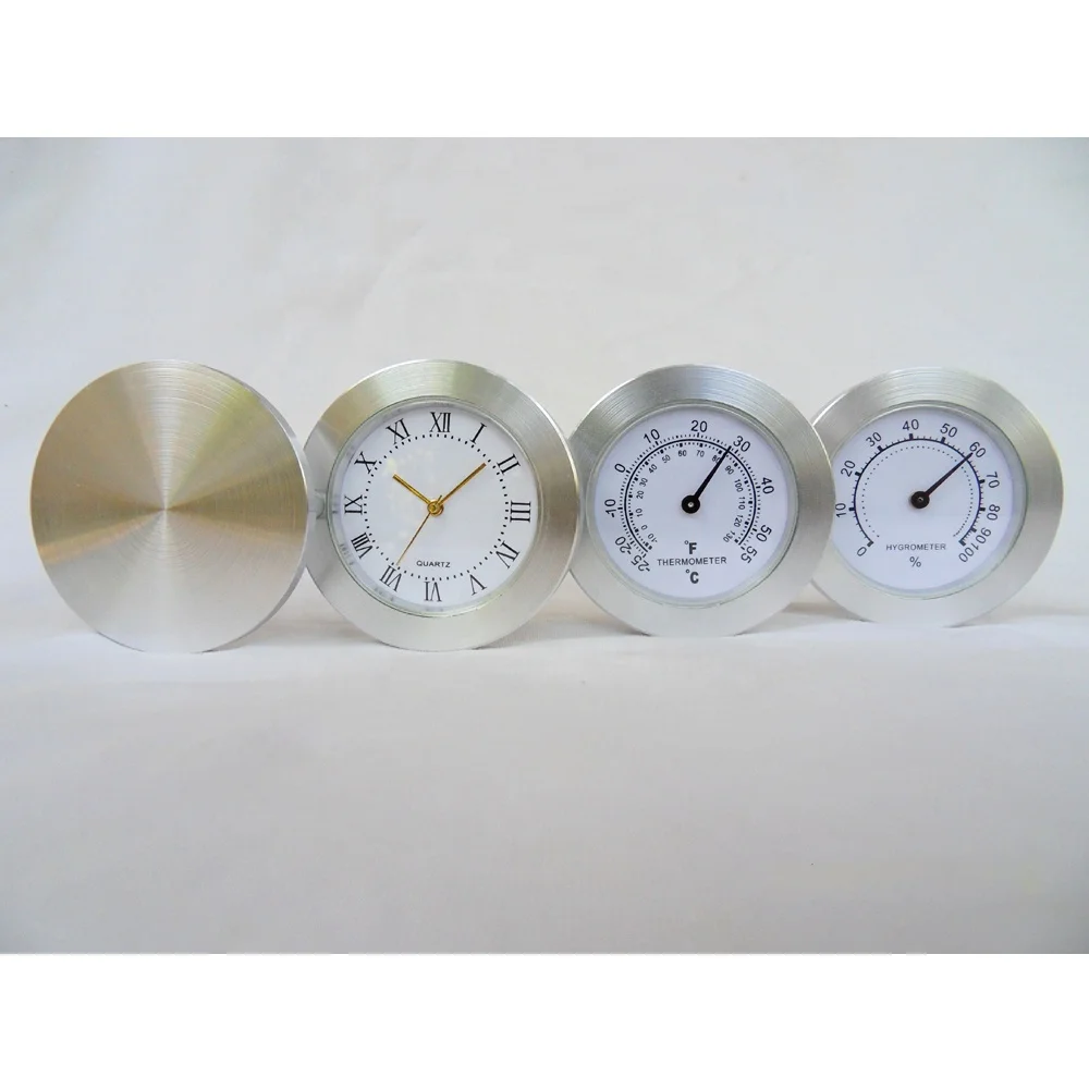 promotional modern table clock metal desk folding clock with thermometer hygrometer