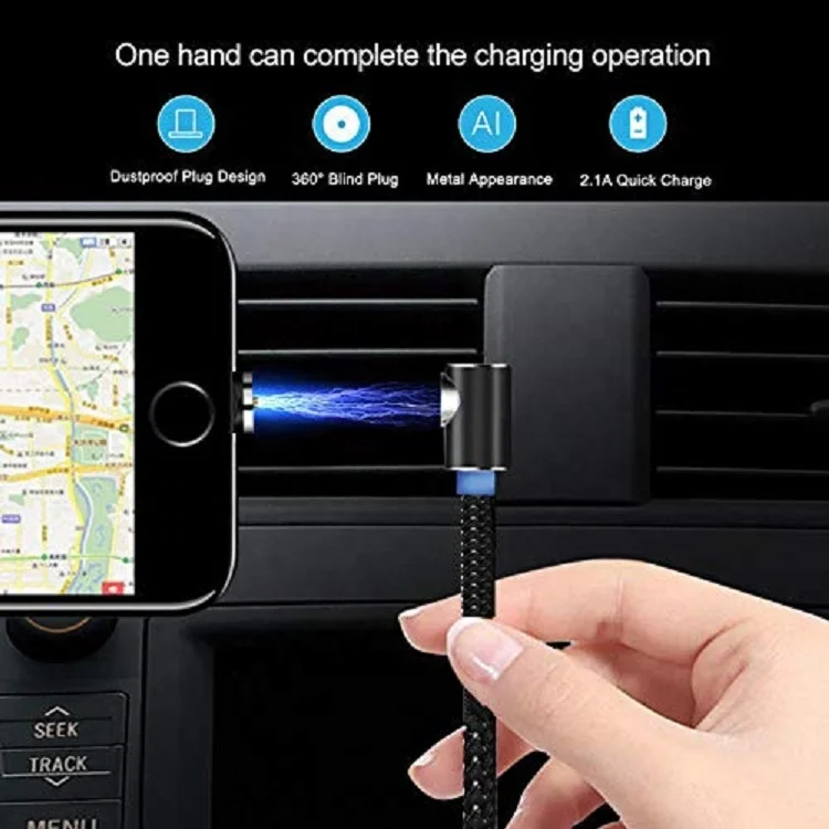 Free Shipping 90 Degree Chargers for iPhone Type C Micro USB Right Angle Cable Magnetic 2019