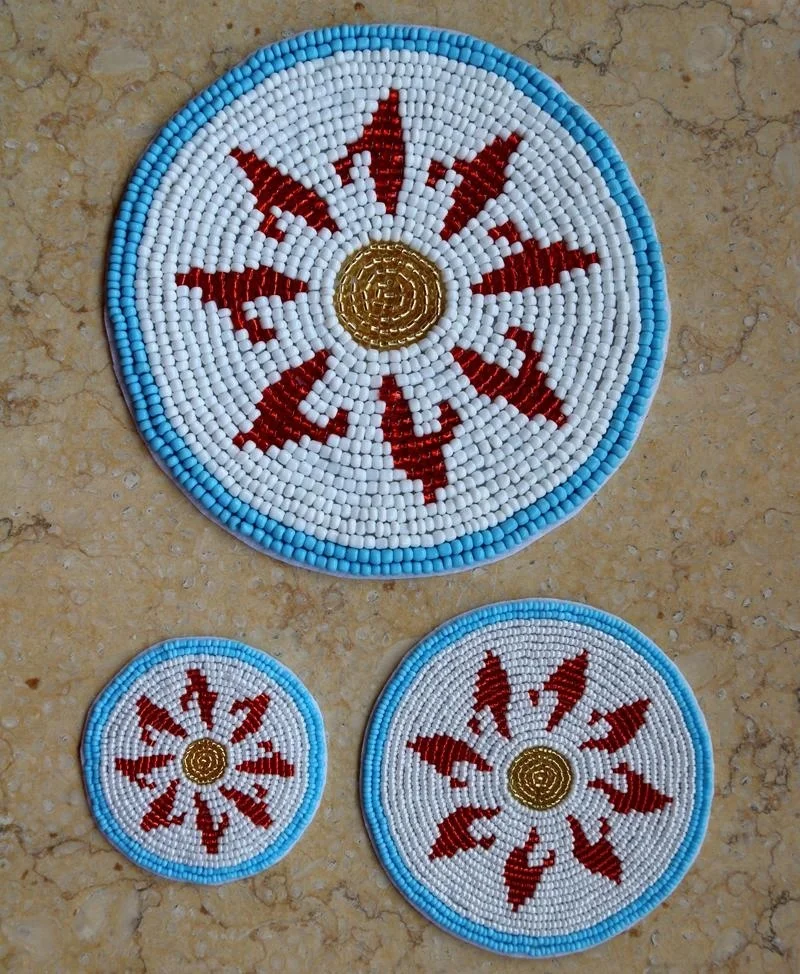 Handmade Custom Design Bead Flower Patch Beaded Patches Applique No Minimum Order