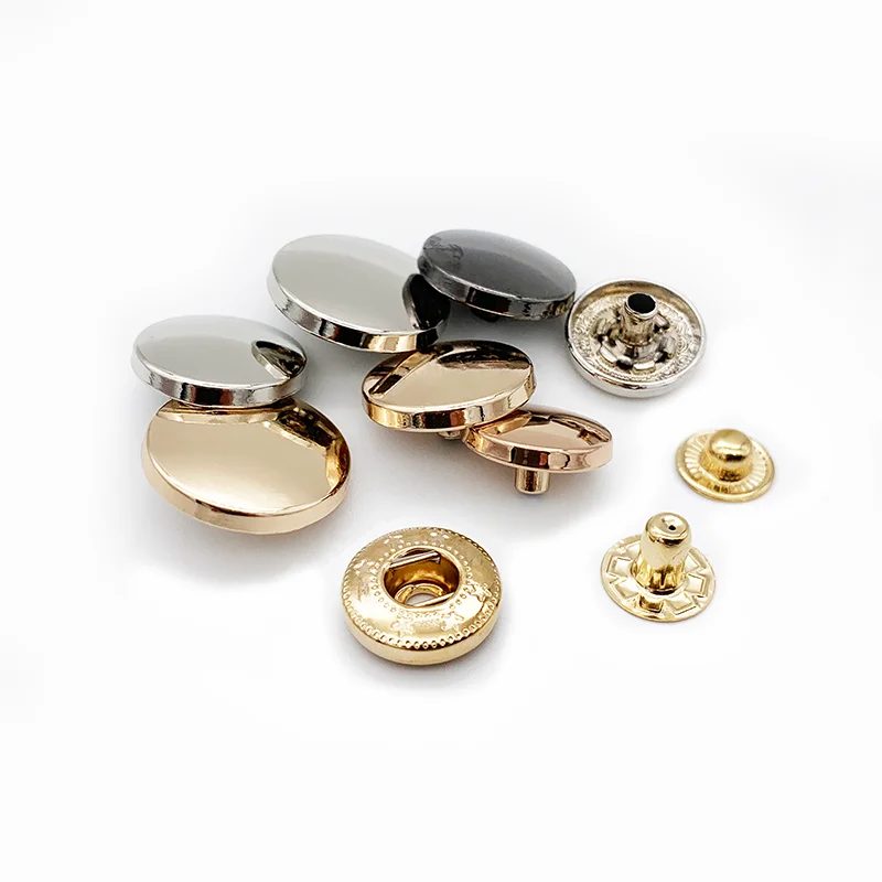 
Custom Wholesale High Quality Curved surface Plating Jacket Coat Metal Snap Button 